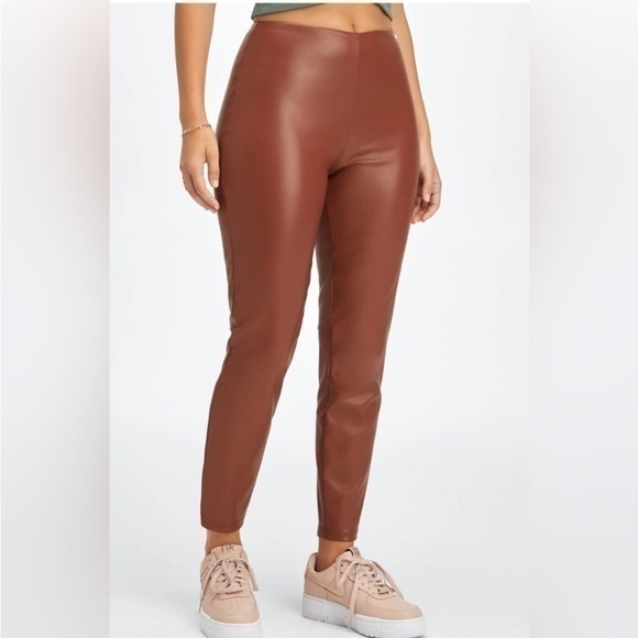 Fabletics Vegan Leather Legging Mahogany Size XL - Picture 1 of 7